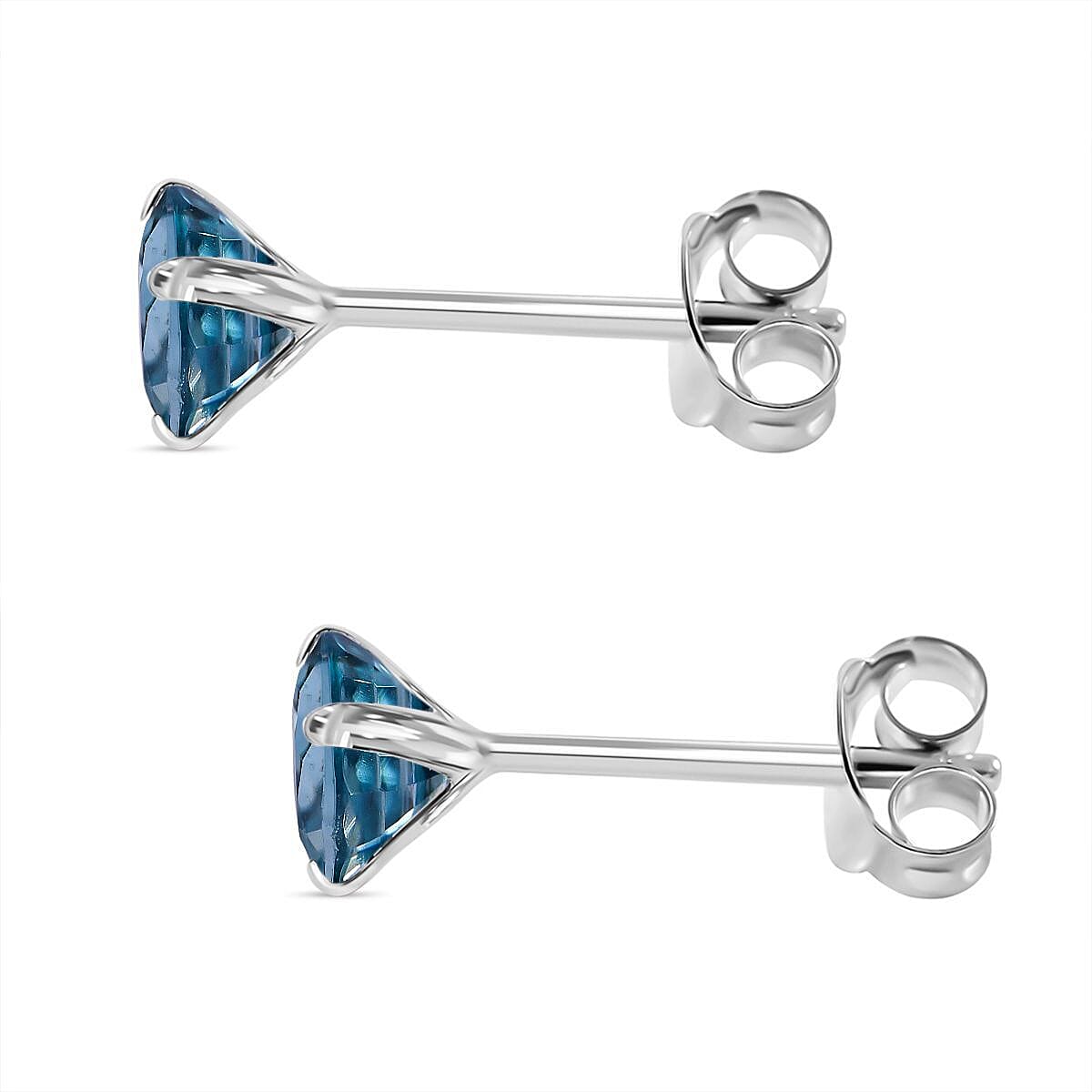 Blue Zircon Oval Sterling Dangle Post Filigree Ajoure Shield Earrings Design 298 popular