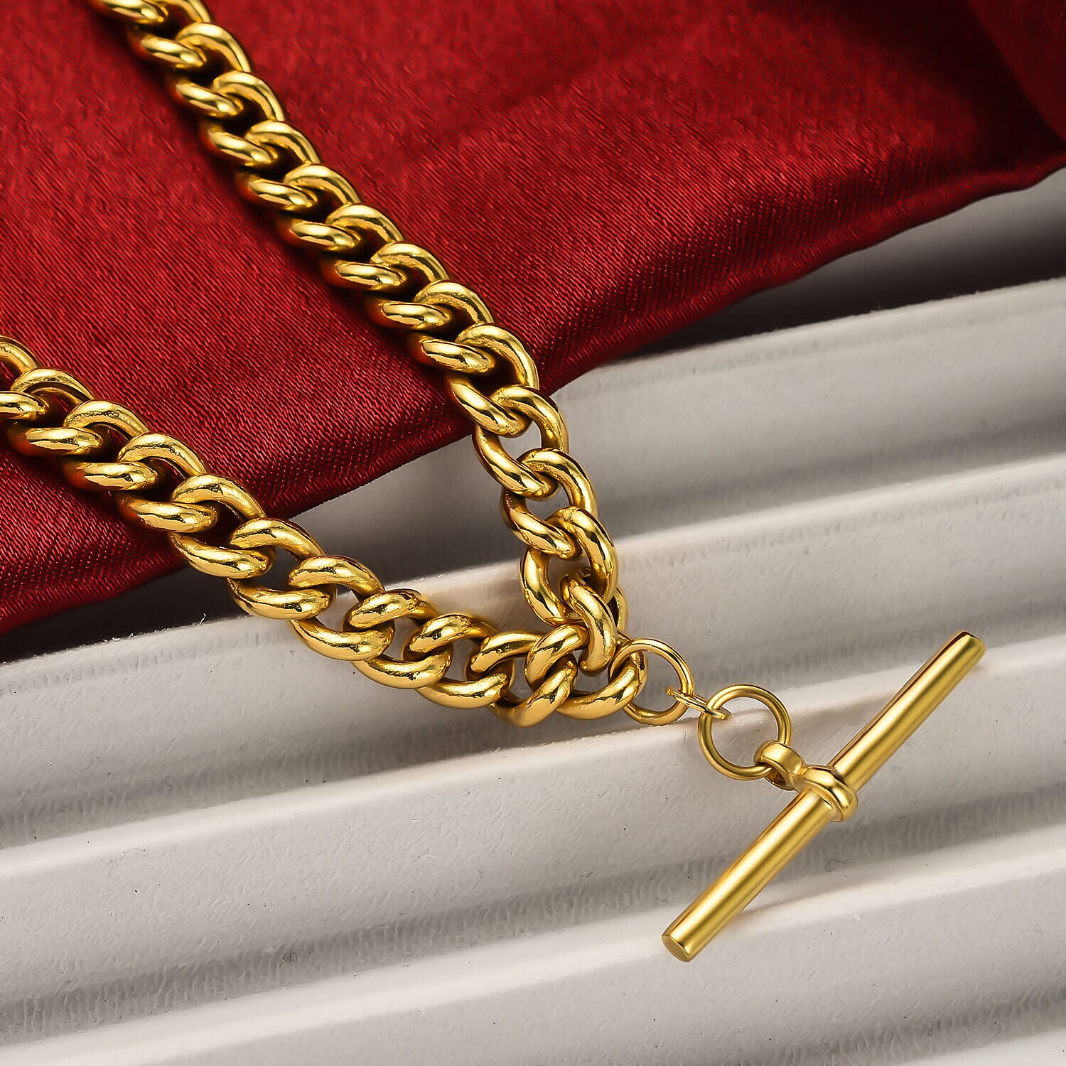 Limited Edition - 9K Yellow Gold Round Curb Albert Necklace (Size - 20) Gold Wt. 24.00 Gms