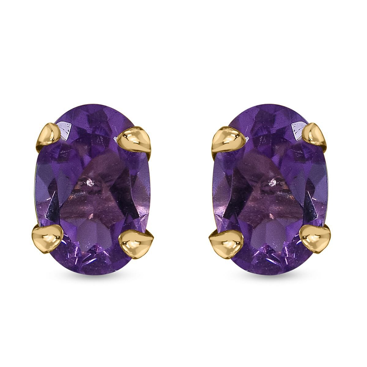 9K Yellow Gold Lusaka Amethyst Stud Earrings 1.00 Ct.