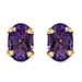 9K Yellow Gold AA Lusaka Amethyst Earrings (With Push Back) 1.00 Ct.