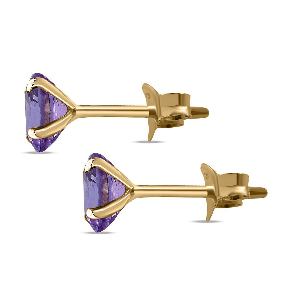 9K Yellow Gold Lusaka Amethyst Stud Earrings 1.00 Ct.
