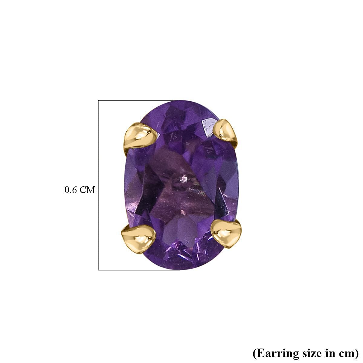 9K Yellow Gold Lusaka Amethyst Stud Earrings 1.00 Ct.
