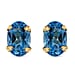 9K Yellow Gold AA Electric Blue Topaz Earrings (With Push Back) 1.00 Ct.