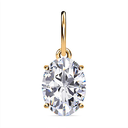 9K Yellow Gold AA Moissanite Solitaire Pendant 1.40 Ct.