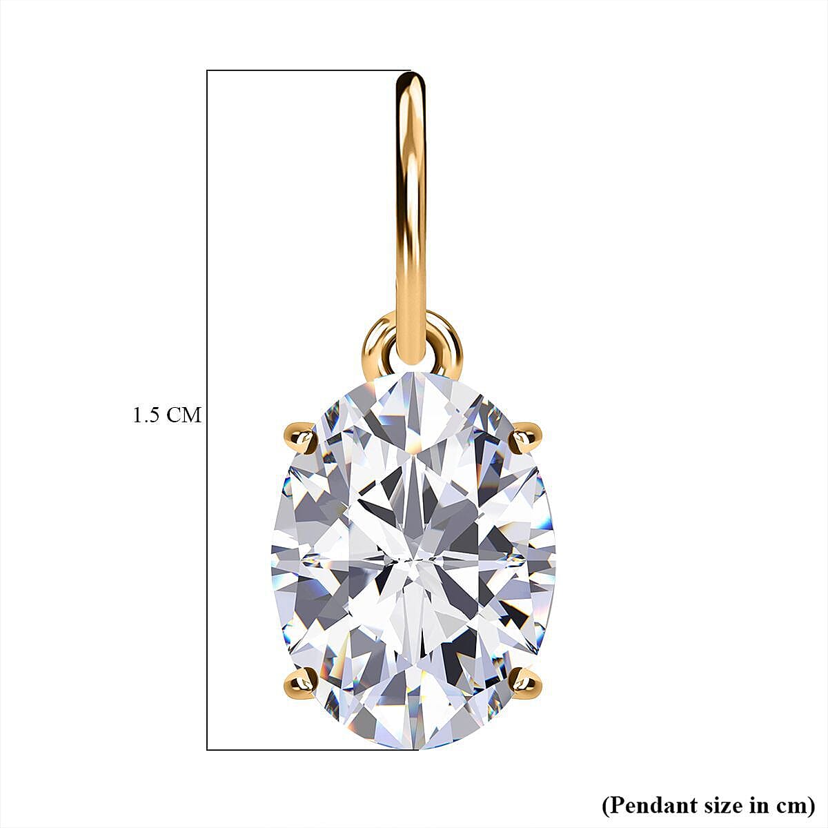 9K Yellow Gold Moissanite Pendant 1.35 Ct.