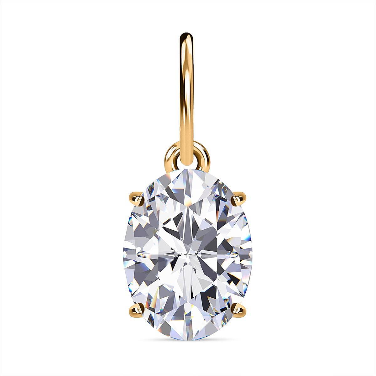 9K Yellow Gold Moissanite Pendant 1.35 Ct.
