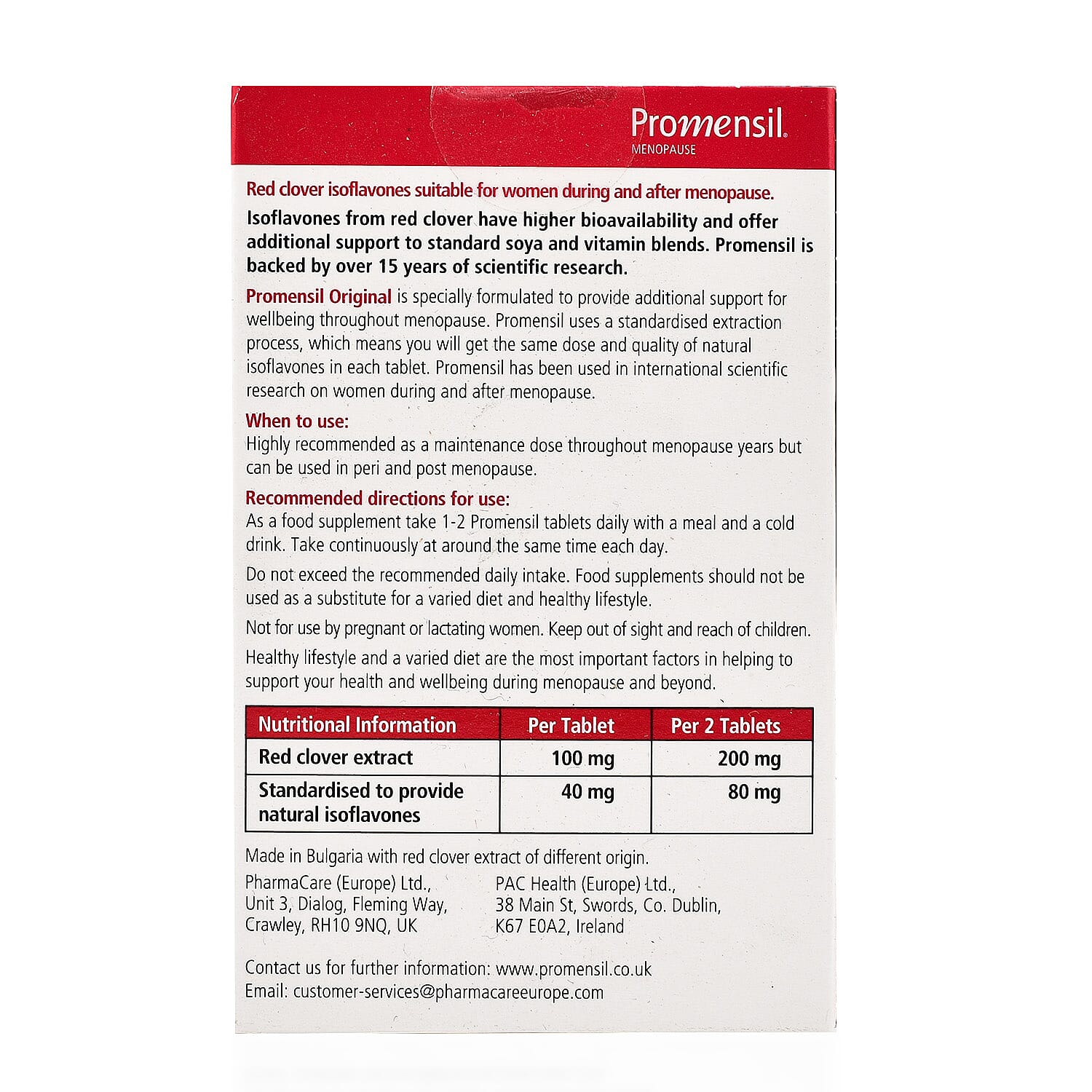 Promensil Menopause Original Strength 30s (40mg Red Clover Isoflavones)