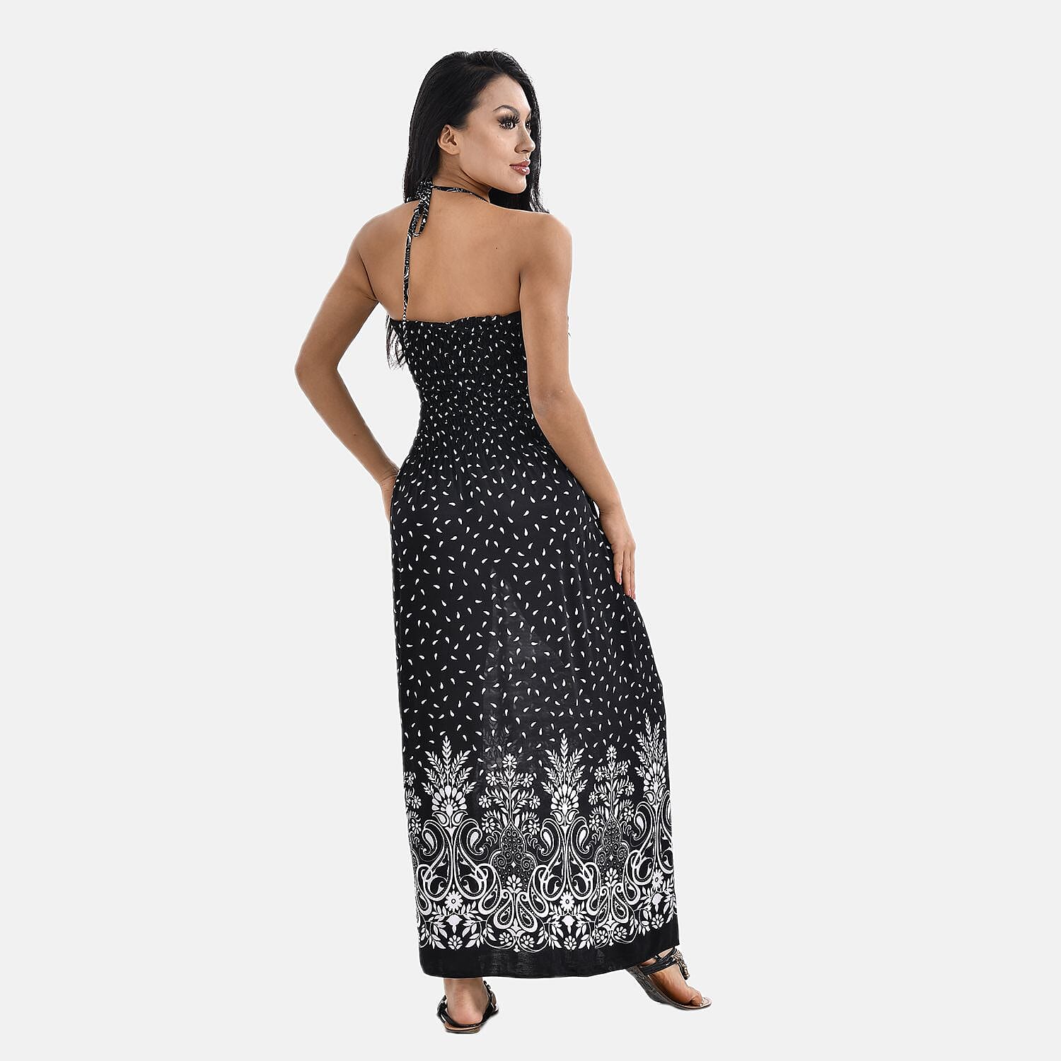 Tamsy Floral Printed Smock Dress (One Size, 8-18) - Green