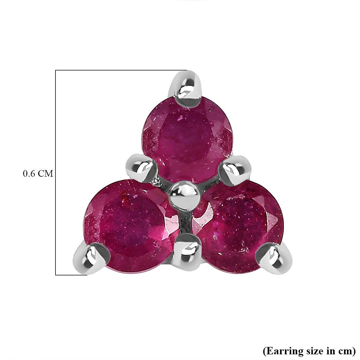 Close Out Deal- Premium African Ruby Earrings (with Push Back) in Platinum Overlay Sterling Silver 1.03 Ct.