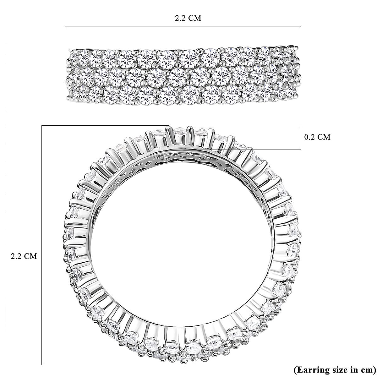 Moissanite Cluster Ring in Platinum Overlay Sterling Silver 2.10 Ct.