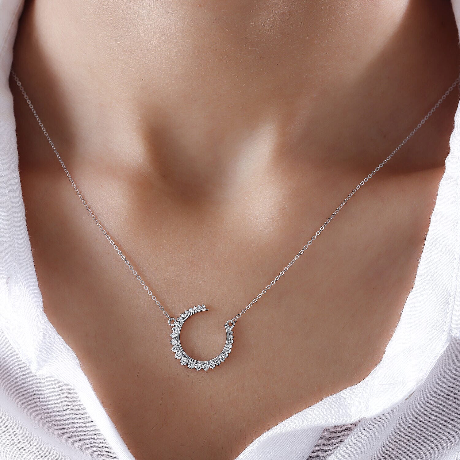 RHAPSODY 950 Platinum IGI Certified Diamond (VS-E-F) Necklace(Size - 18) 0.50 Ct.