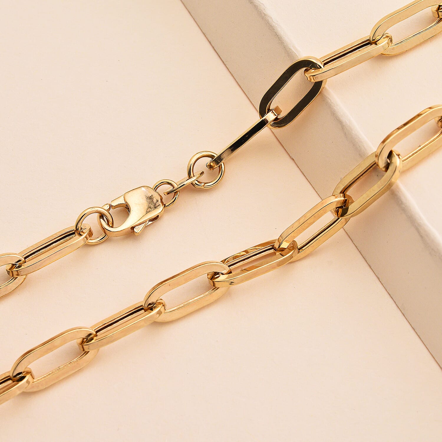 Hatton Garden Close Out - 9K Yellow Gold Paper Clip Necklace (Size 30) with Lobster Clasp, Gold Wt. 13.00 Gms