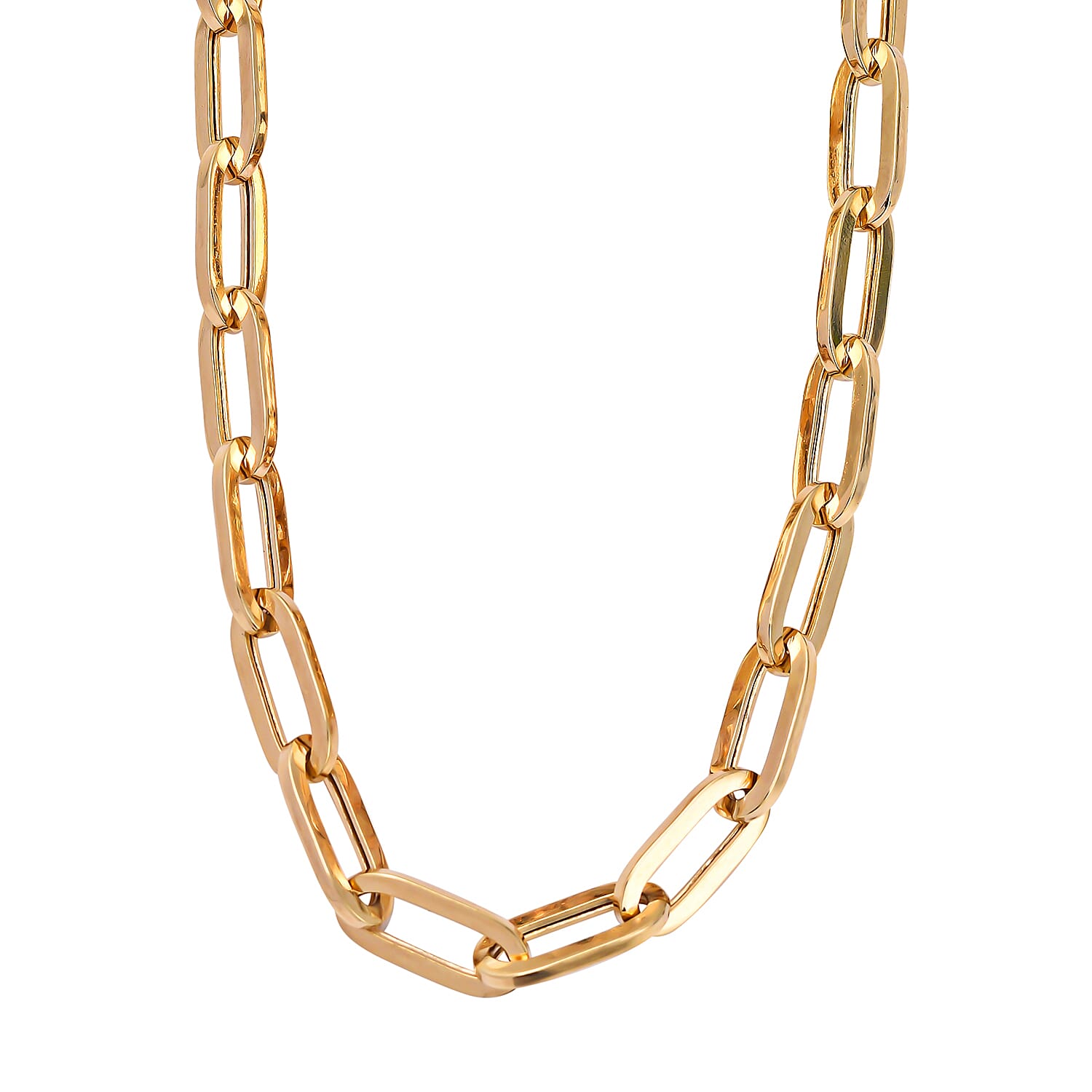 Hatton Garden Close Out - 9K Yellow Gold Paper Clip Necklace (Size 30) with Lobster Clasp, Gold Wt. 13.00 Gms