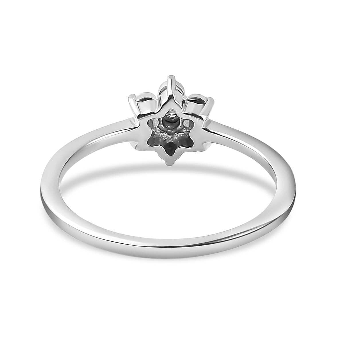 Diamond Floral Ring in Sterling Silver