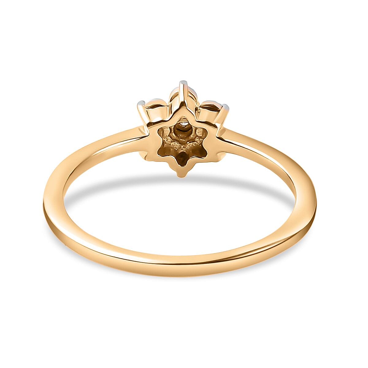 Diamond Floral Ring in Sterling Silver