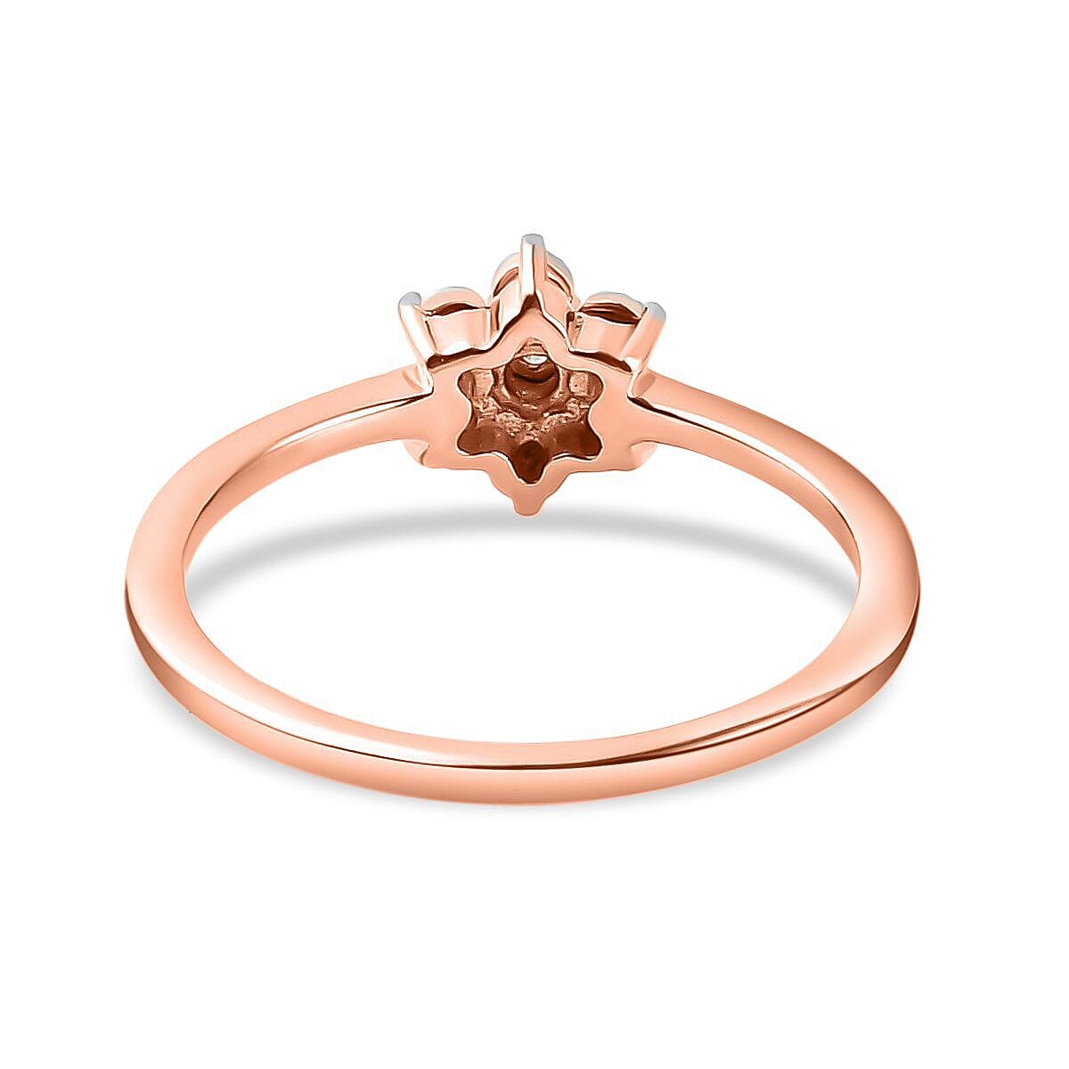 Diamond Floral Ring in Sterling Silver