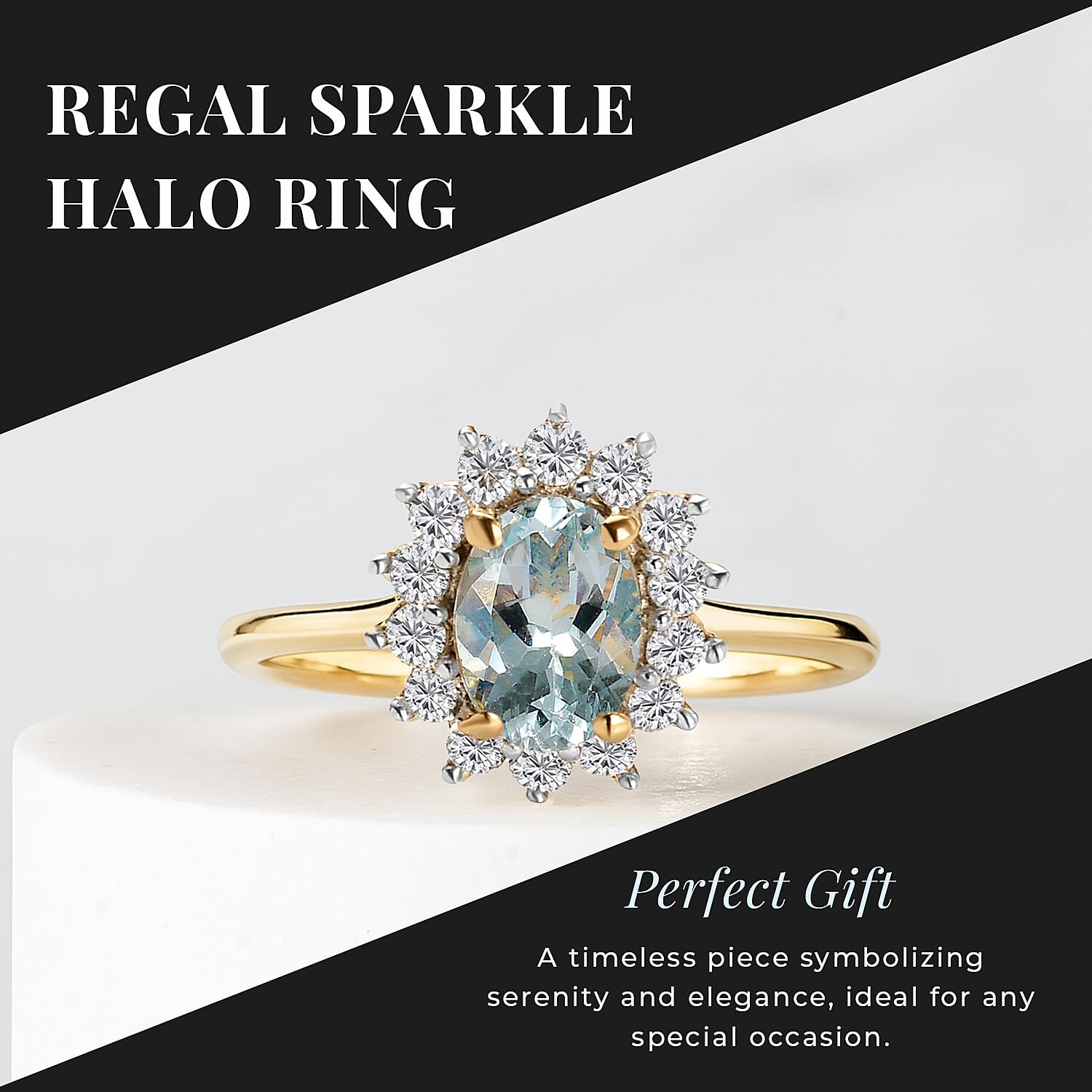 Princess Diana Inspired Halo Ring in Sterling Silver