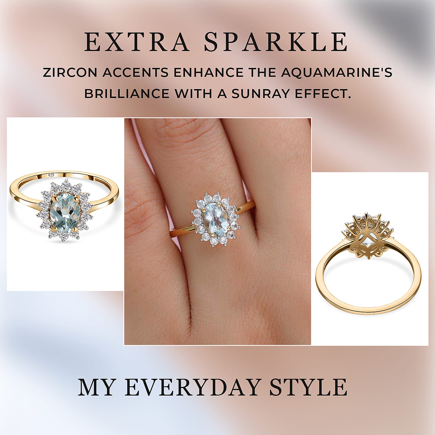 Princess Diana Inspired Halo Ring in Sterling Silver