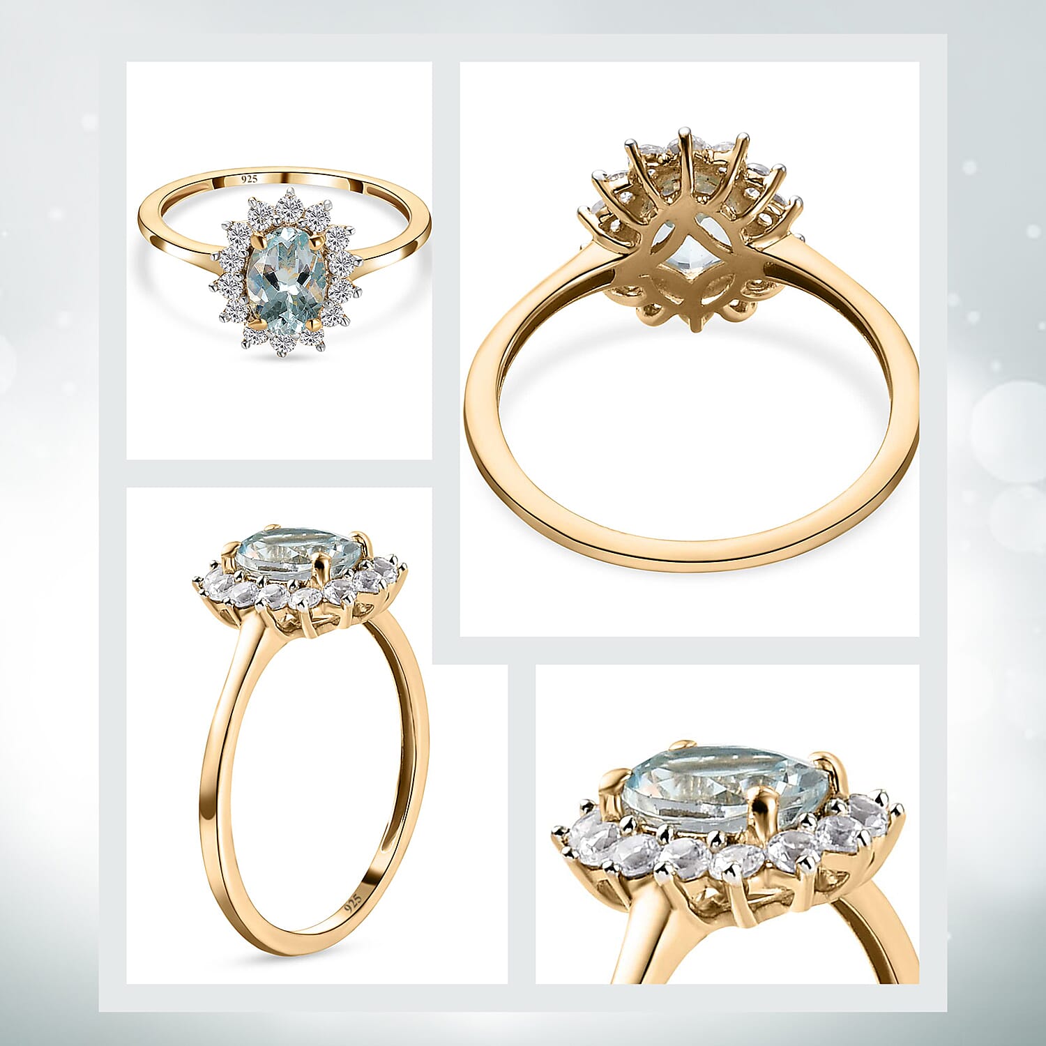 Princess Diana Inspired Halo Ring in Sterling Silver