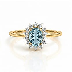 Designer Inspired Birthstone Halo Ring in Sterling Silver