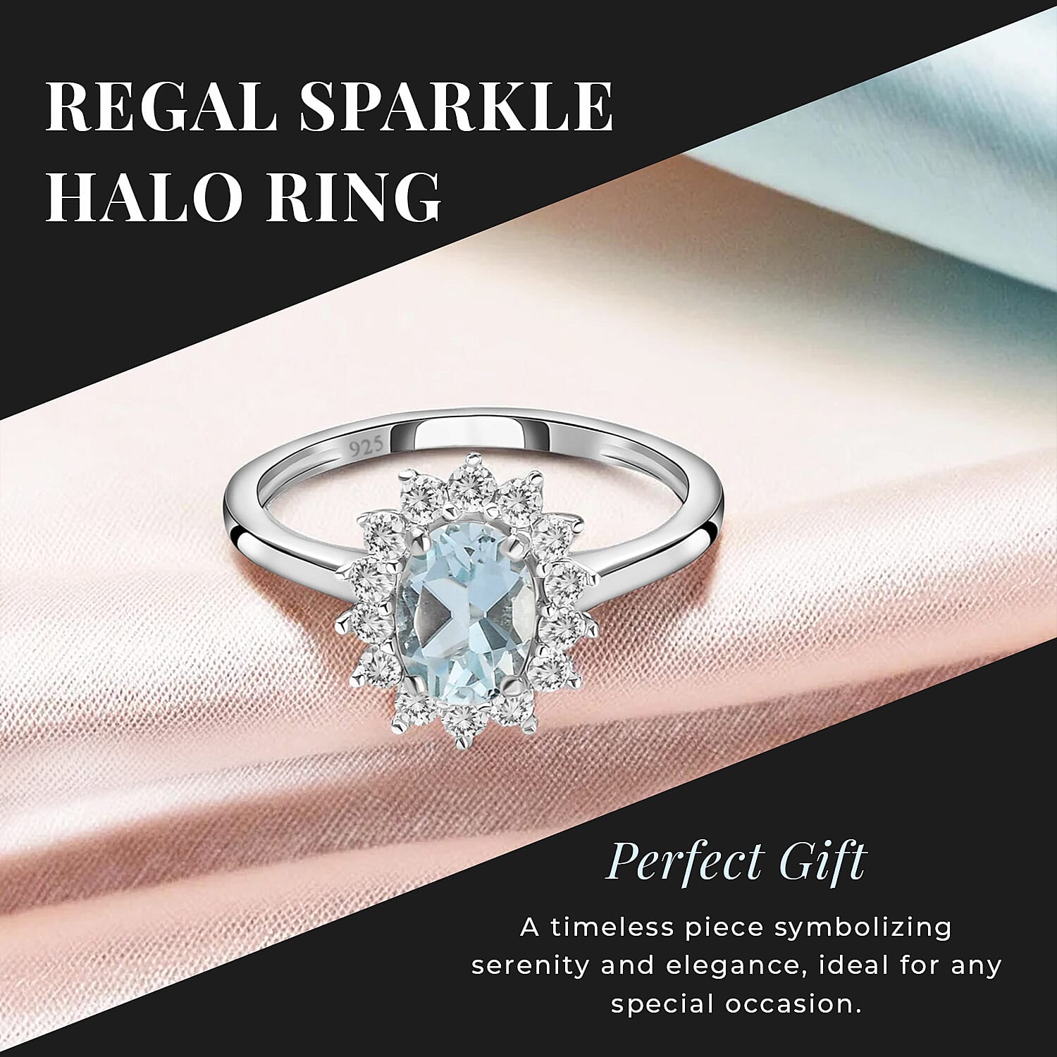Princess Diana Inspired Halo Ring in Sterling Silver