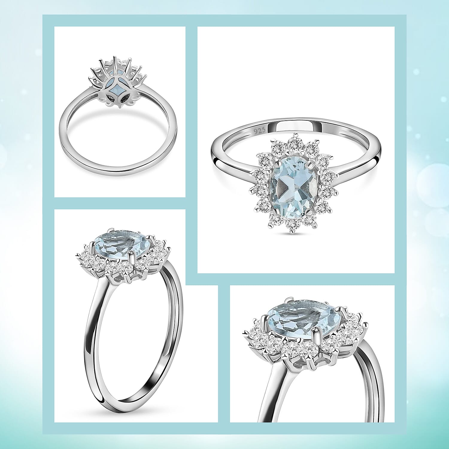 Princess Diana Inspired Halo Ring in Sterling Silver