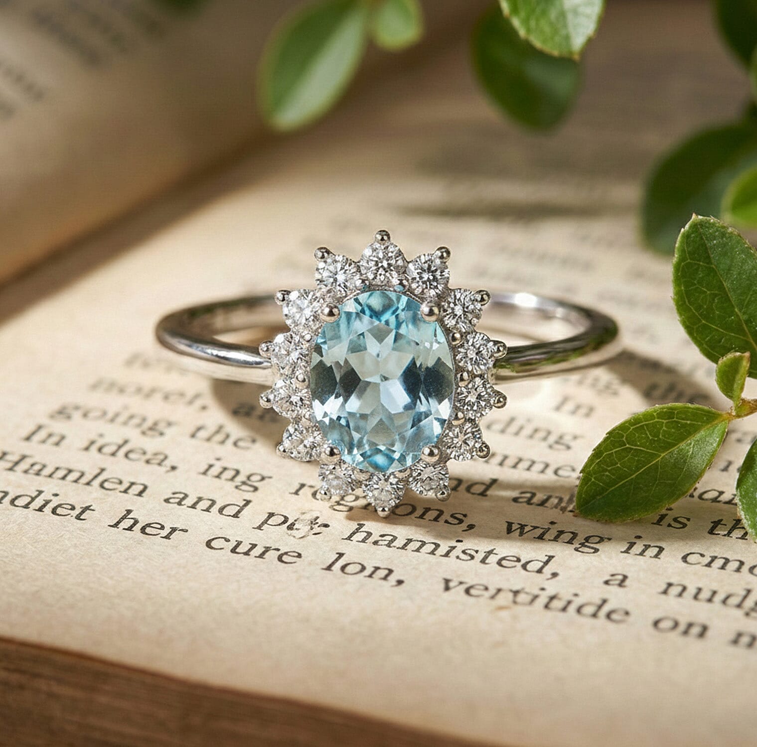 Princess Diana Inspired Halo Ring in Sterling Silver