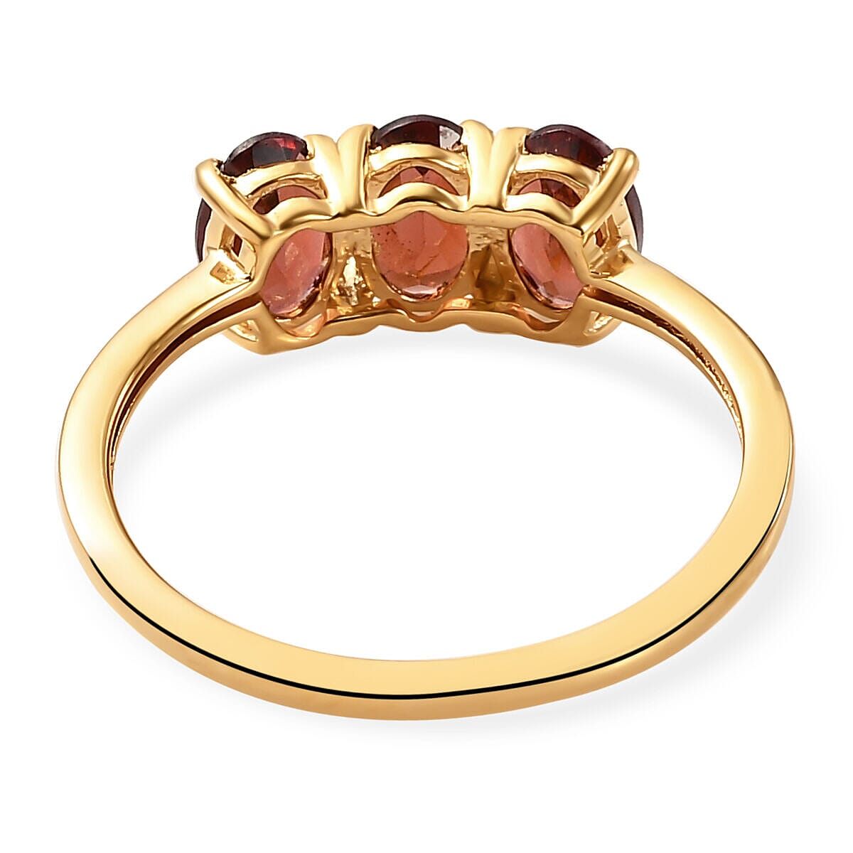 Mozambique Garnet Trilogy Ring in Sterling Silver