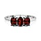 Mozambique Garnet Trilogy Ring in Sterling Silver