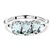 Aquamarine Trilogy Ring in Sterling Silver