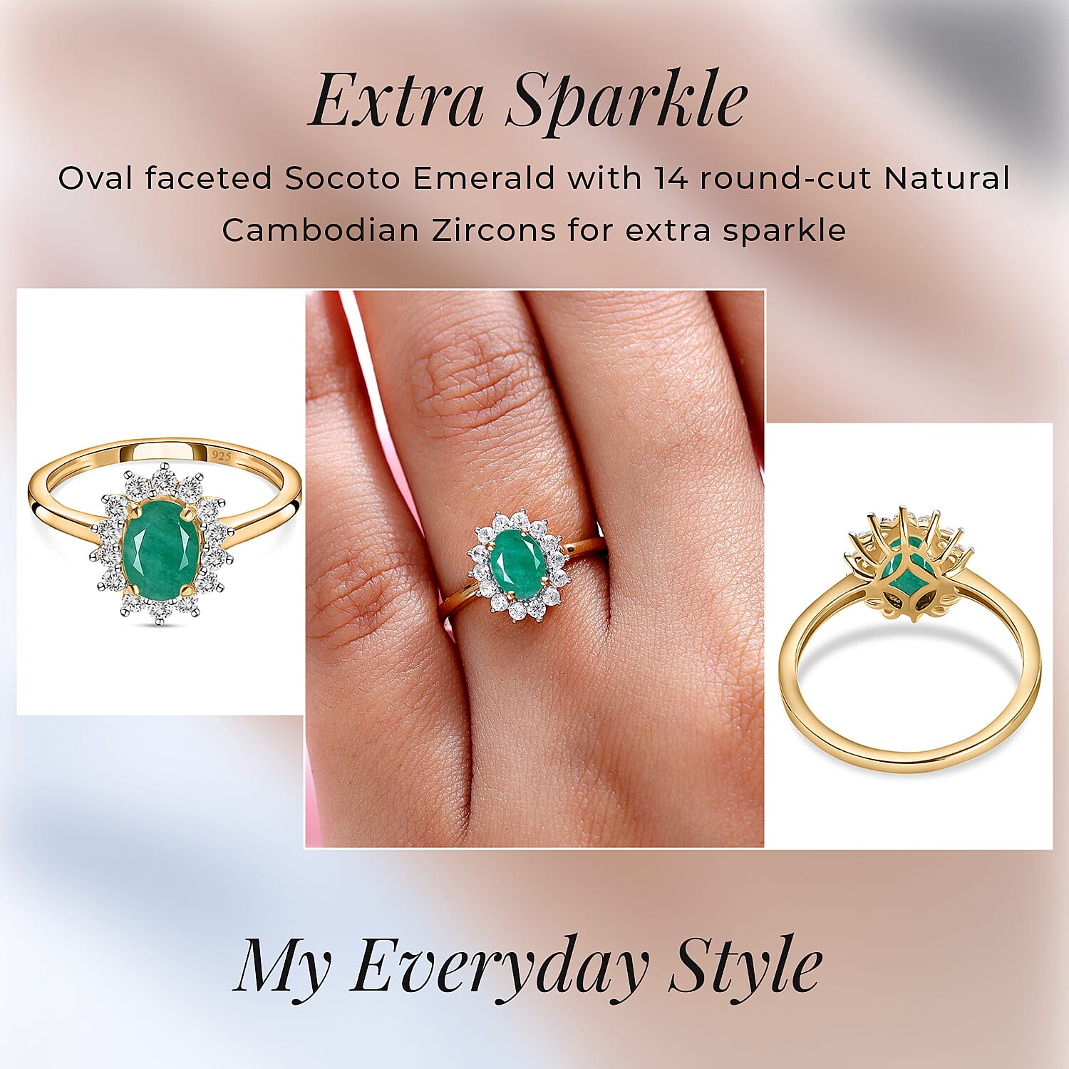 Princess Diana Inspired Halo Ring in Sterling Silver