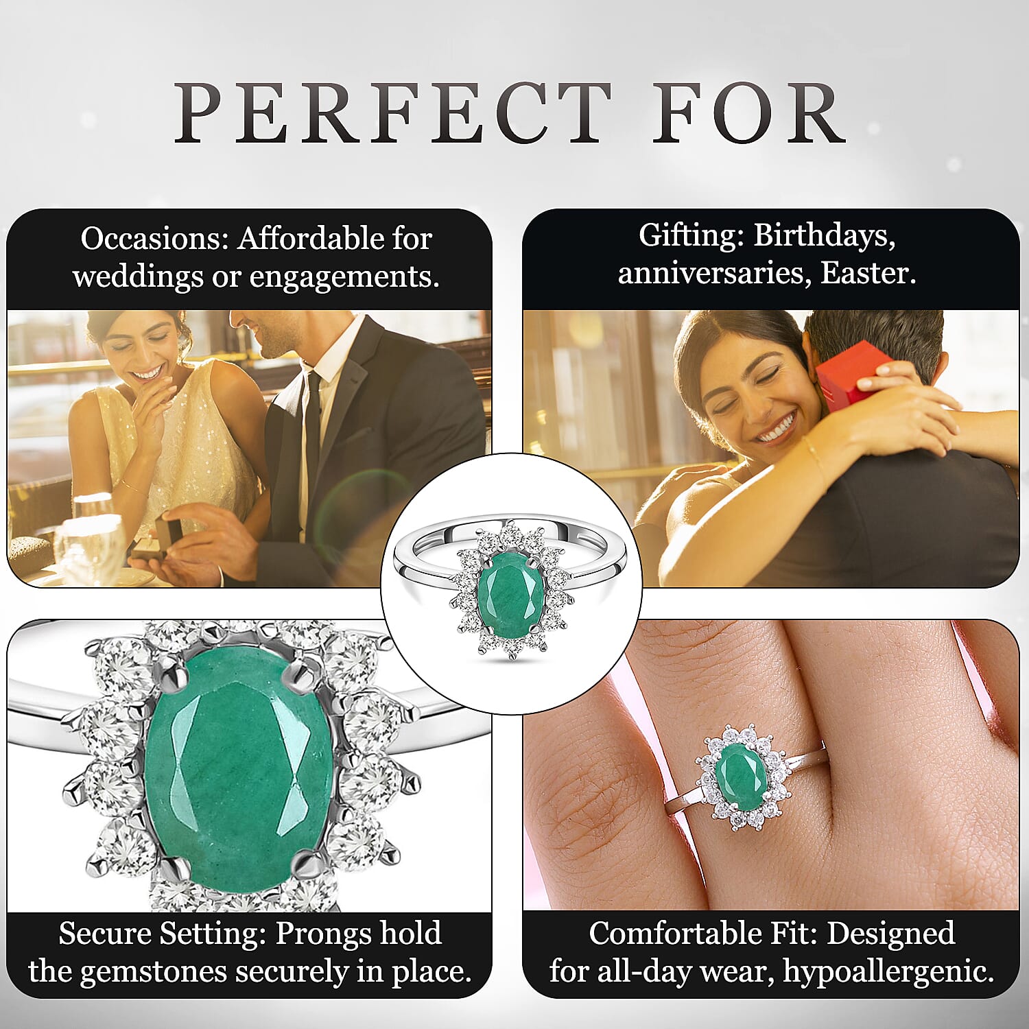 Princess Diana Inspired Halo Ring in Sterling Silver