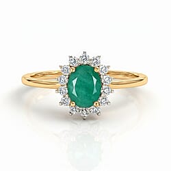 Designer Inspired Birthstone Halo Ring in Sterling Silver