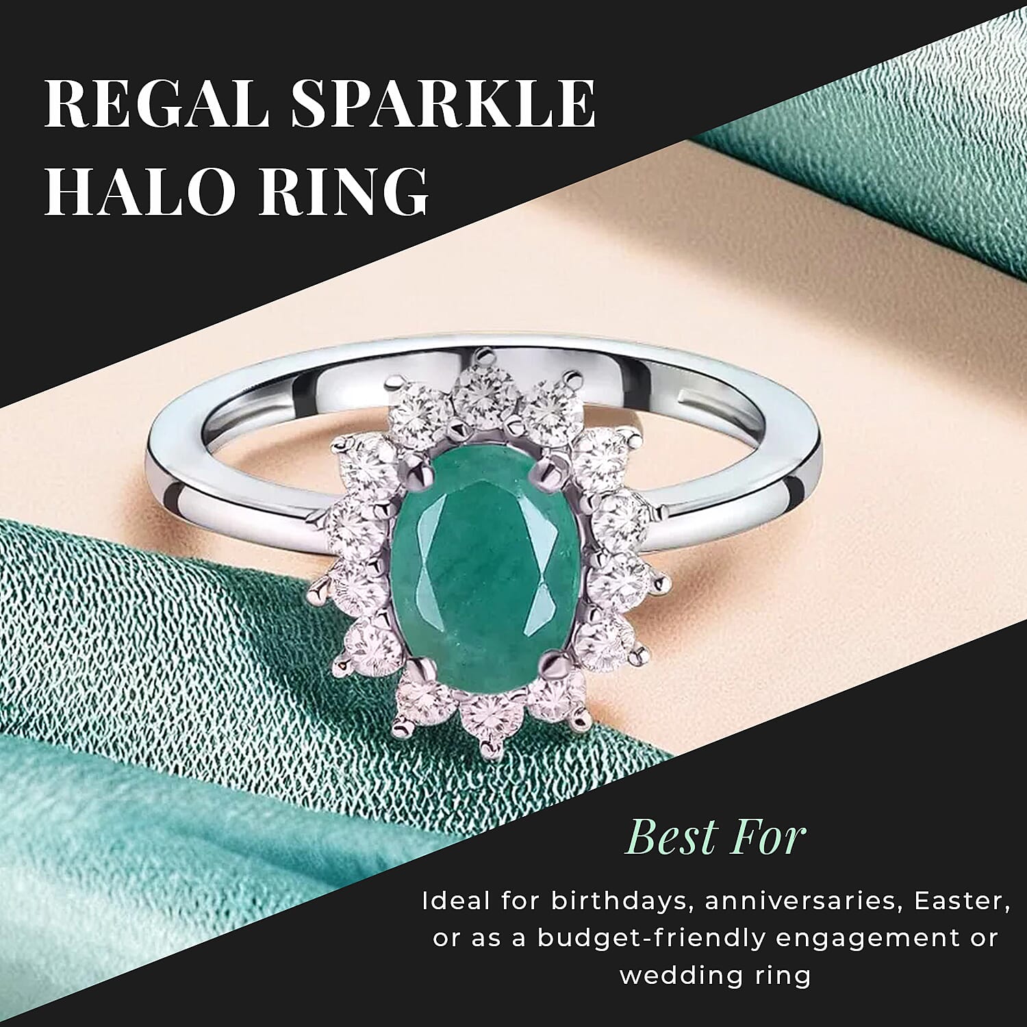 Princess Diana Inspired Halo Ring in Sterling Silver