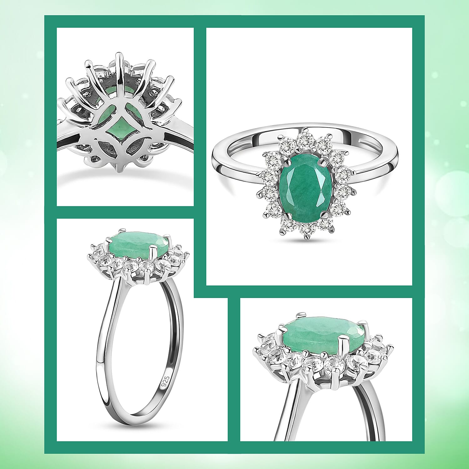 Princess Diana Inspired Halo Ring in Sterling Silver