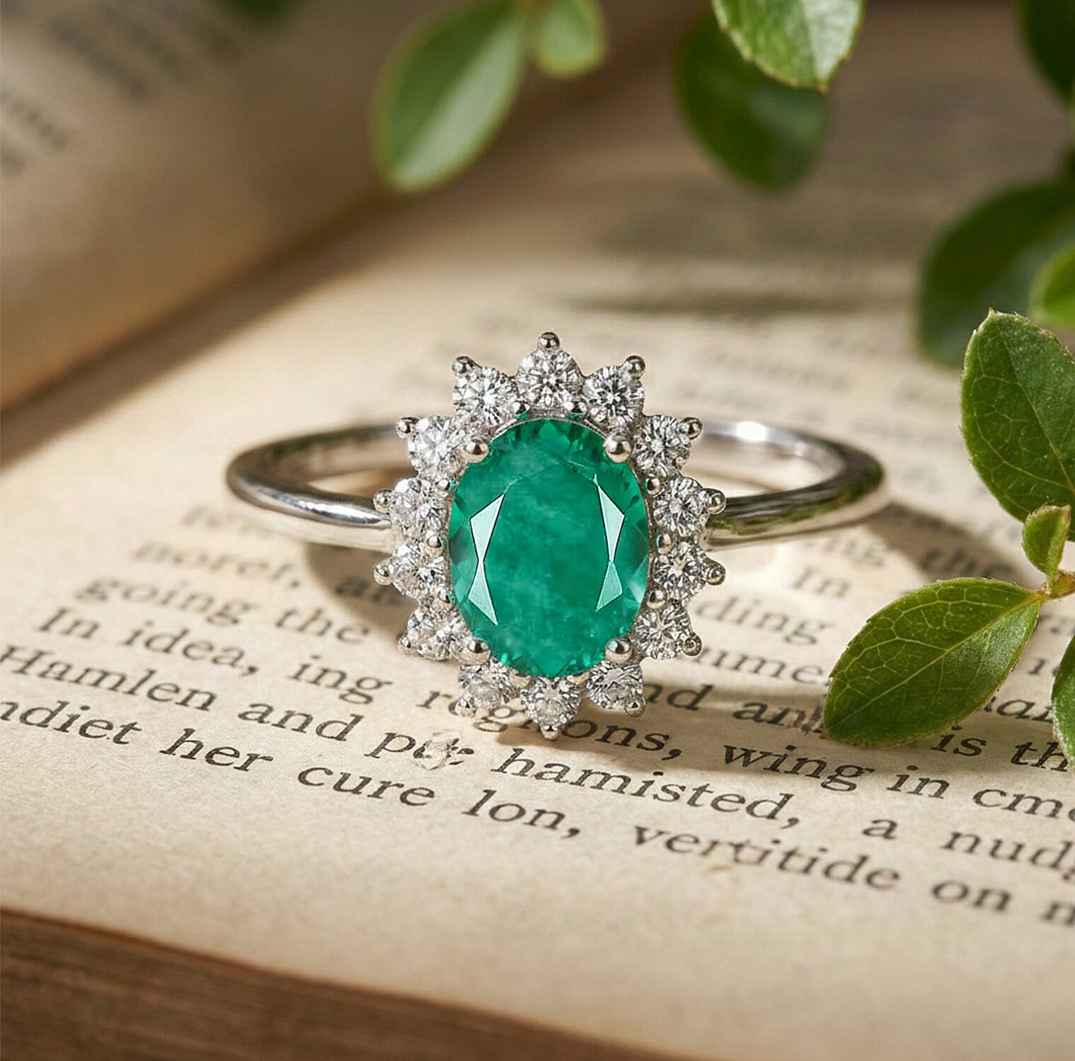 Princess Diana Inspired Halo Ring in Sterling Silver