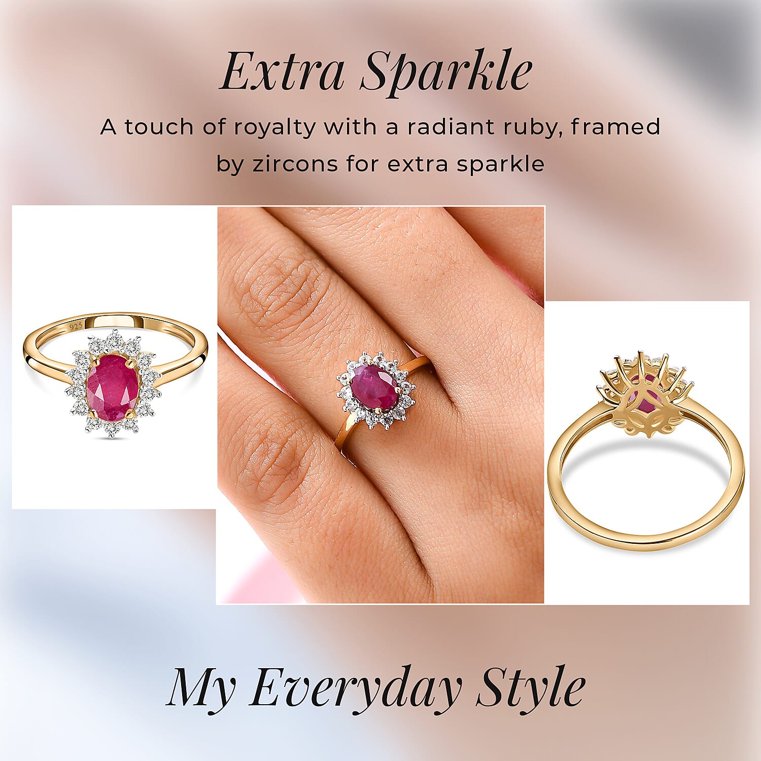 Princess Diana Inspired Halo Ring in Sterling Silver