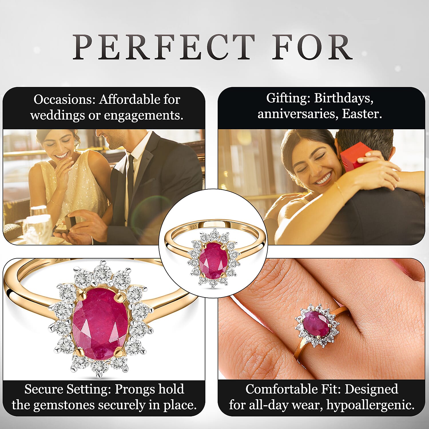 Princess Diana Inspired Halo Ring in Sterling Silver