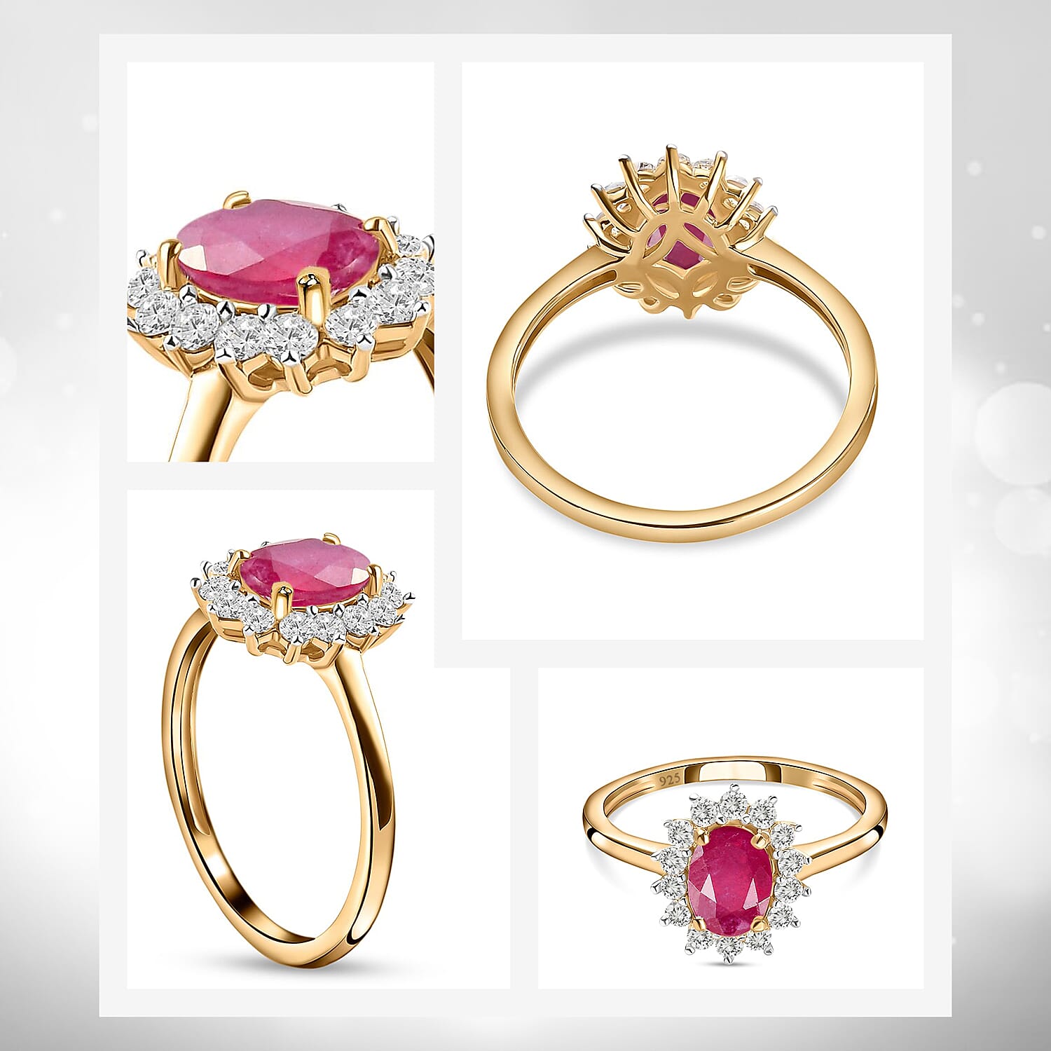 Princess Diana Inspired Halo Ring in Sterling Silver