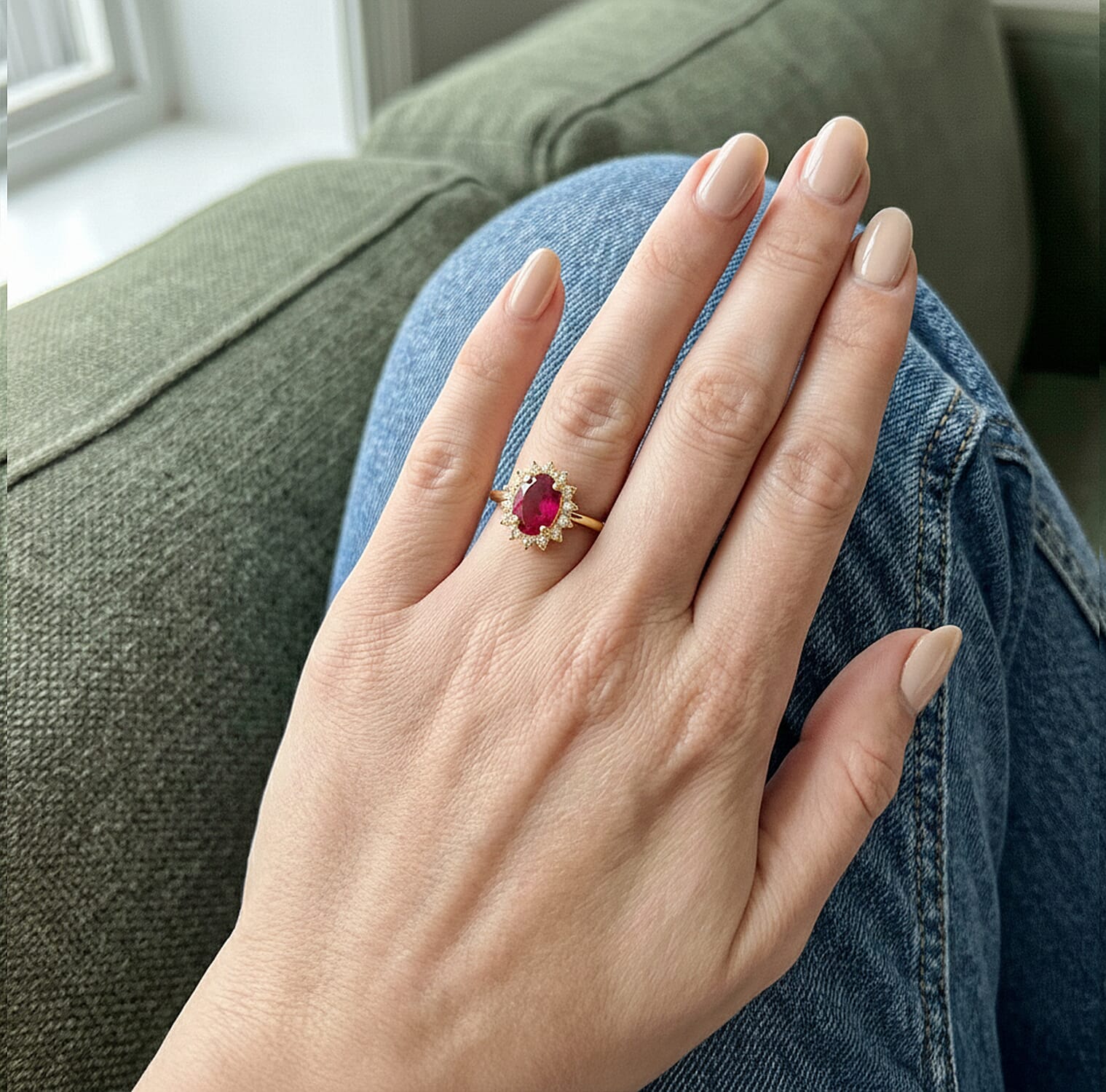 Princess Diana Inspired Halo Ring in Sterling Silver