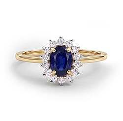 Designer Inspired Birthstone Halo Ring in Sterling Silver