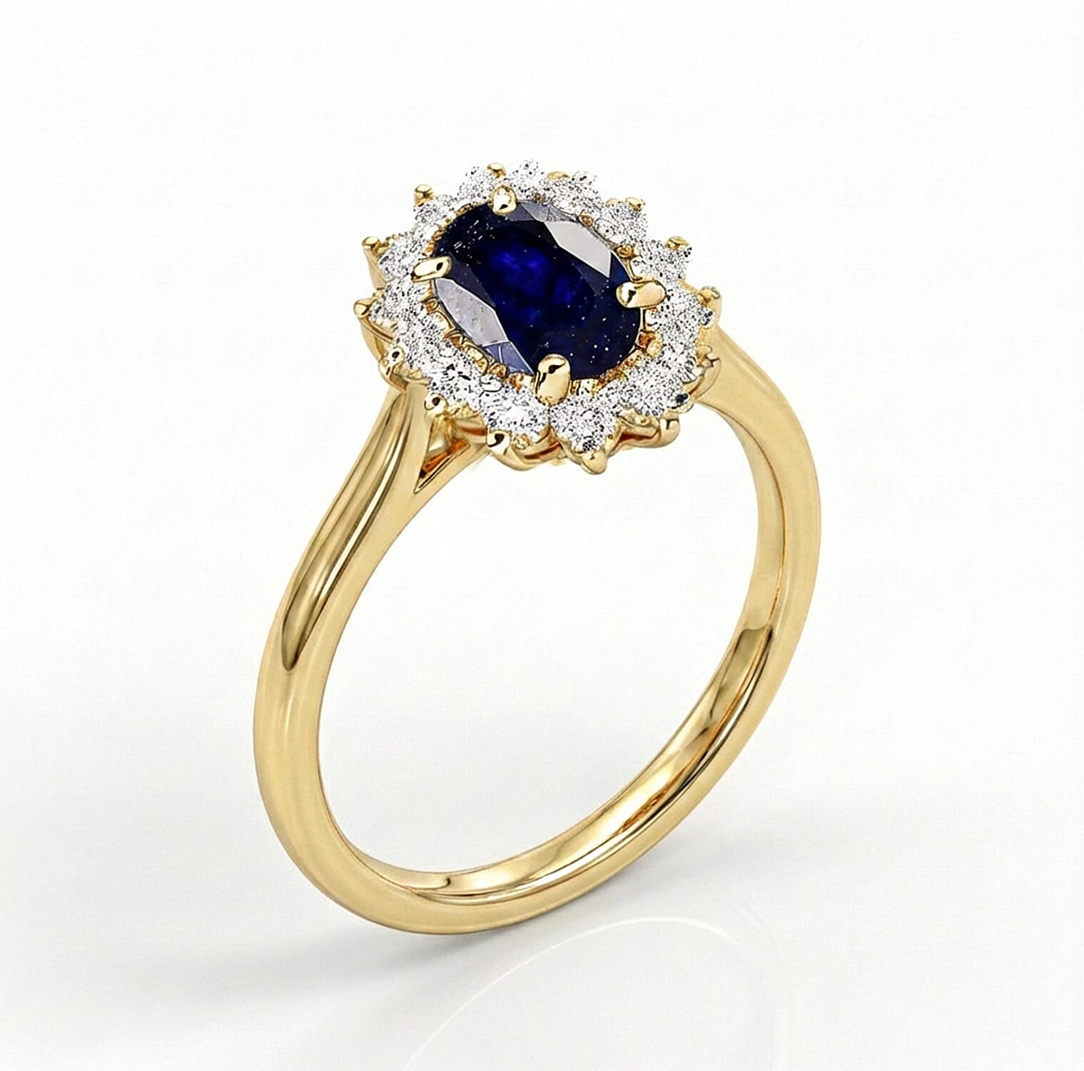 Princess Diana Inspired Halo Ring in Sterling Silver