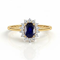 Designer Inspired Birthstone Halo Ring in Sterling Silver