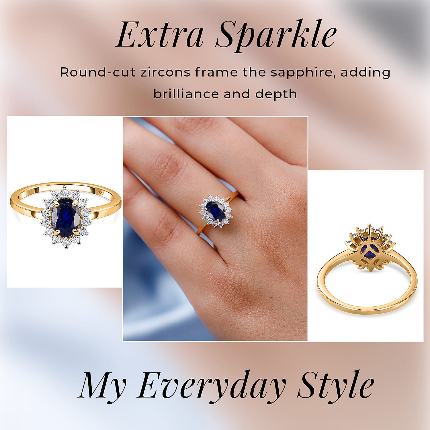 Princess Diana Inspired Halo Ring in Sterling Silver