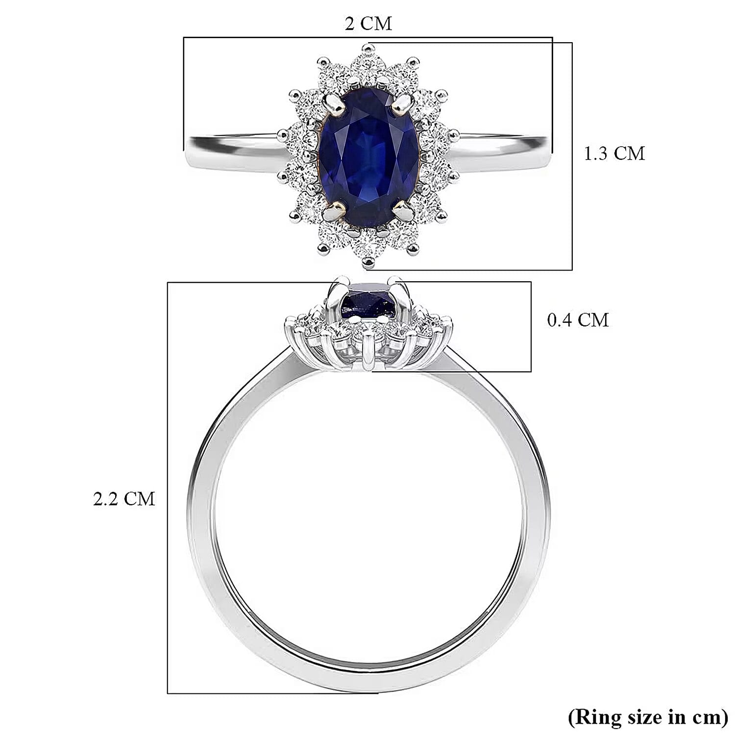 Princess Diana Inspired Halo Ring in Sterling Silver