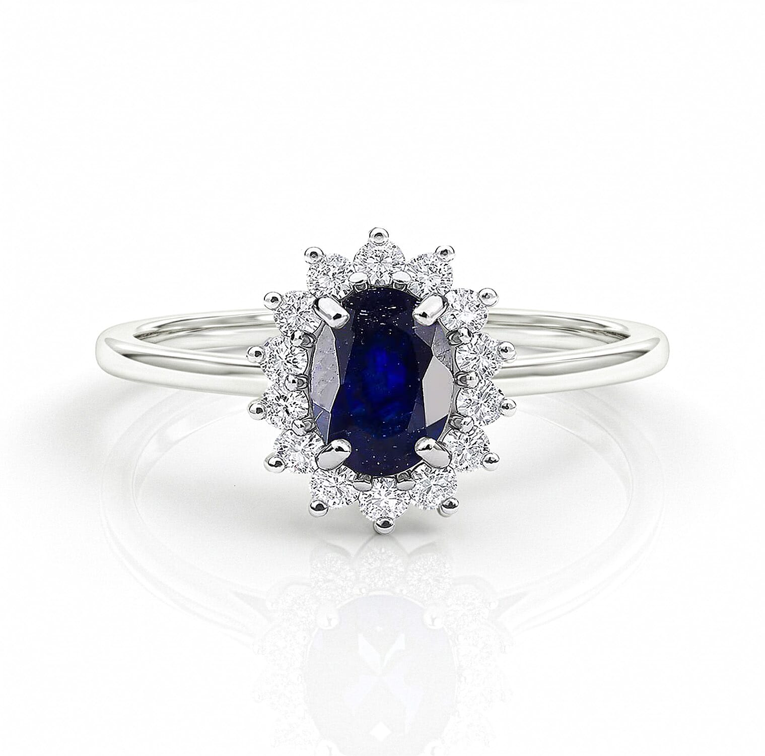 Princess Diana Inspired Halo Ring in Sterling Silver