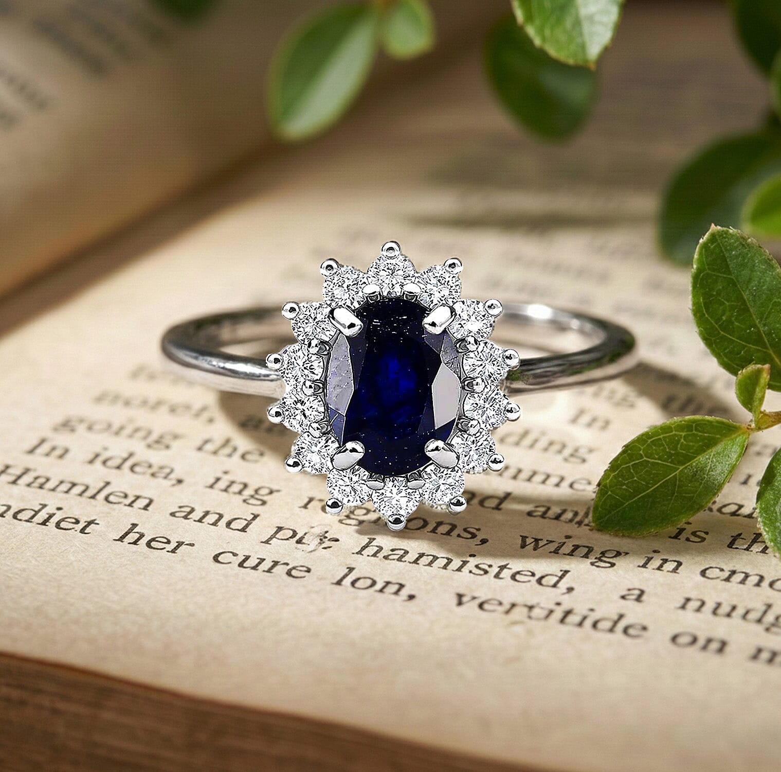 Princess Diana Inspired Halo Ring in Sterling Silver