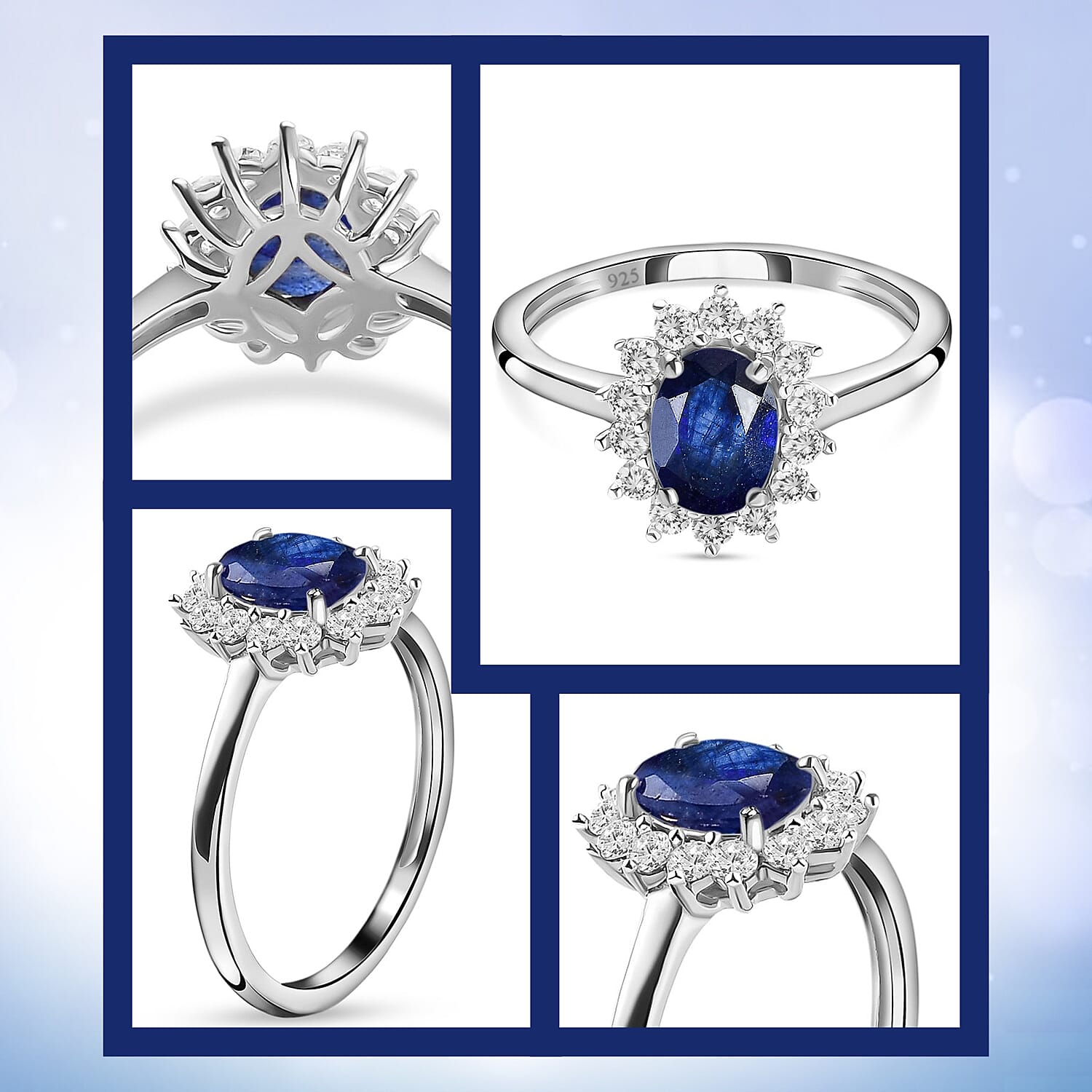 Princess Diana Inspired Halo Ring in Sterling Silver