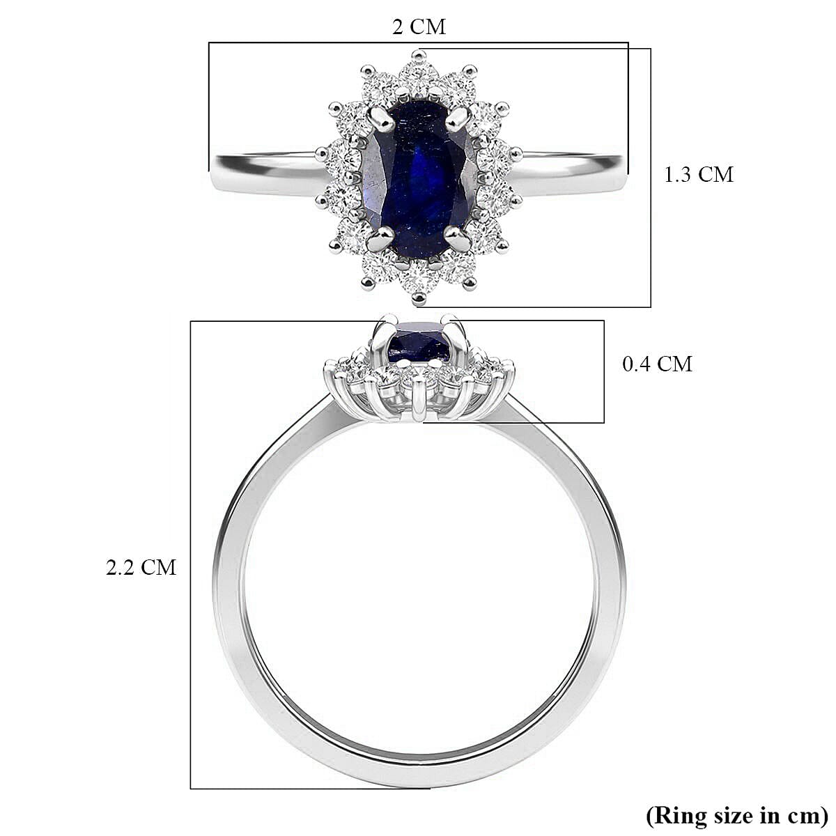 Princess Diana Inspired Halo Ring in Sterling Silver