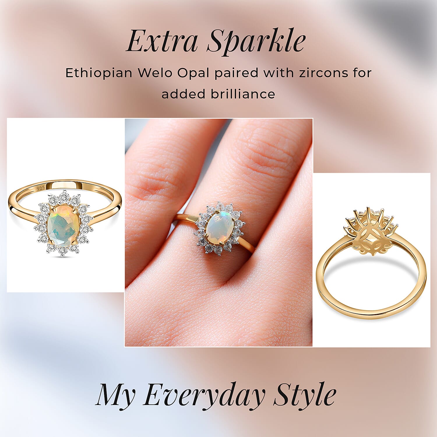 Princess Diana Inspired Halo Ring in Sterling Silver